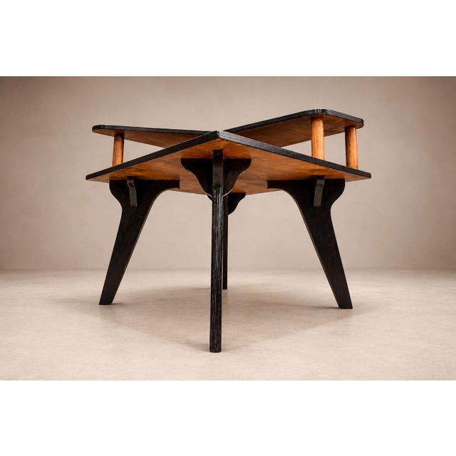 Brown Brazilian Modern Two-Tier Accent Table in Marine Plywood by José Zanine Caldas, Brazil, 1950s For Sale - Image 8 of 18