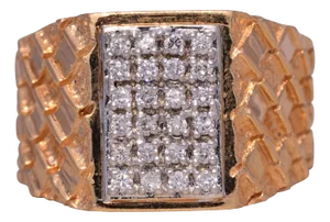 The Outloud: Gentleman's 1980s Natural Diamond Cocktail Ring in Yellow Gold