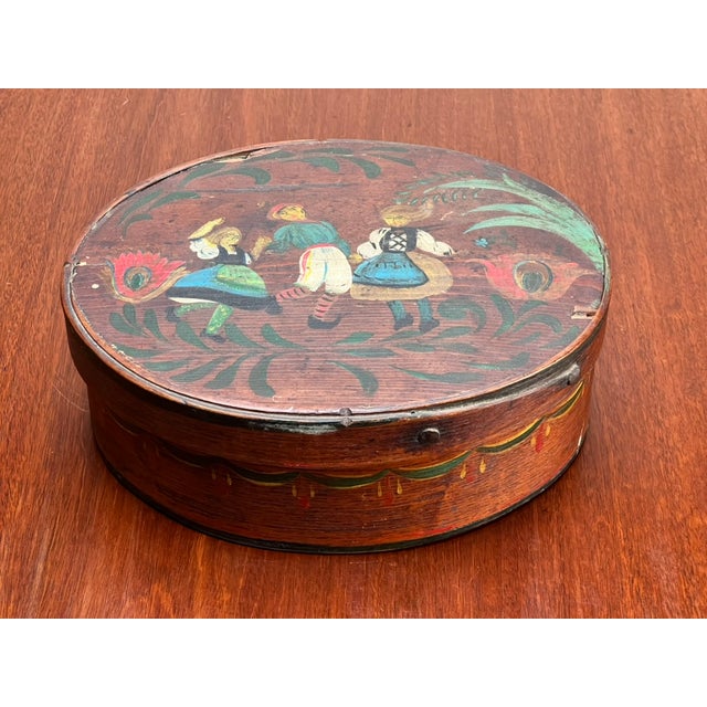 This wonderful antique German Spanschachtel, or bentwood ribbon box, dates to the late 18th century and is a charming...