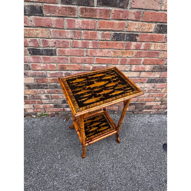 English 19th Century English Bamboo Side Table For Sale - Image 3 of 8