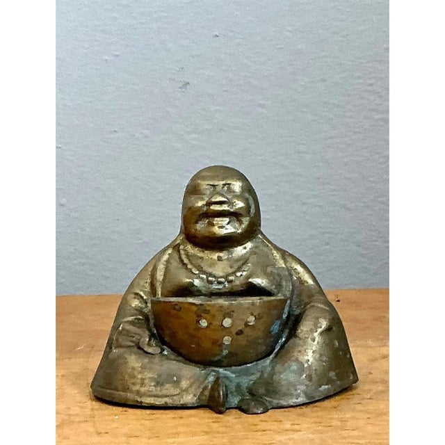 Mid 20th Century Vintage Brass Buddha Figurine For Sale - Image 5 of 12