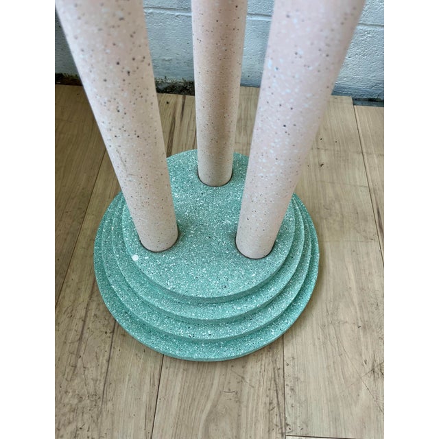 Wood Postmodern Memphis Style Faux Granite Pedestal or Plant Stand For Sale - Image 7 of 9