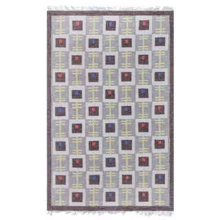 Doris Leslie Blau Vintage Swedish Flat Woven Rug For Sale