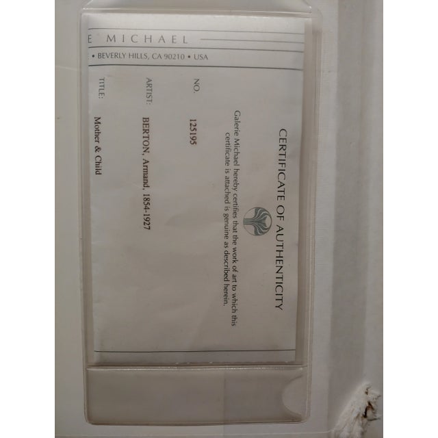 Gray Armand Berton - Mother & Child - Original Etching -C1900s For Sale - Image 8 of 9