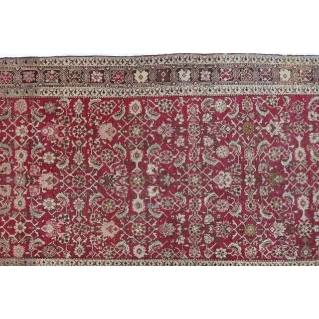 Rose 1920s Russian Karabagh, 4' X 12'6" For Sale - Image 8 of 13