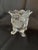 Glass Vase with Four Legs, Scalloped Top and Frosted Medallions For Sale - Image 4 of 8