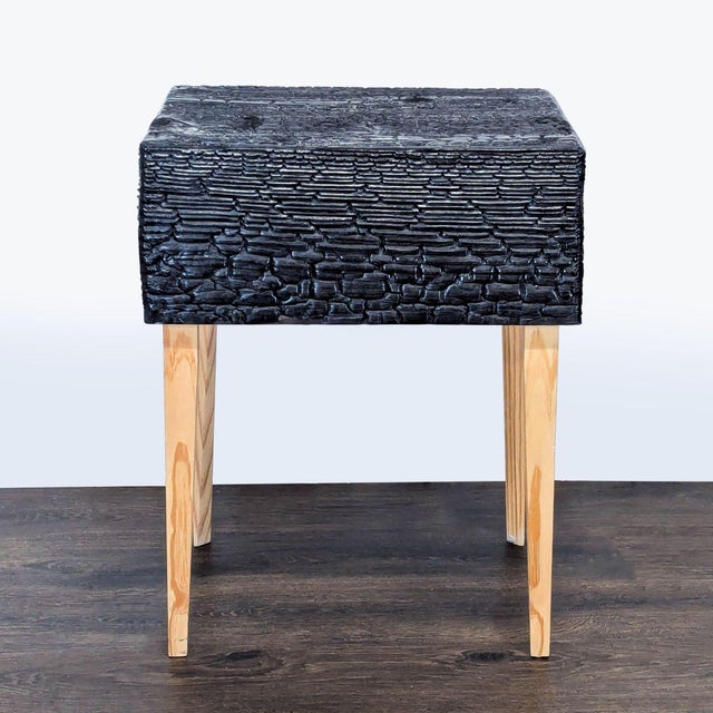 Charred Geometric "Commode" Nightstand For Sale In San Francisco - Image 6 of 8
