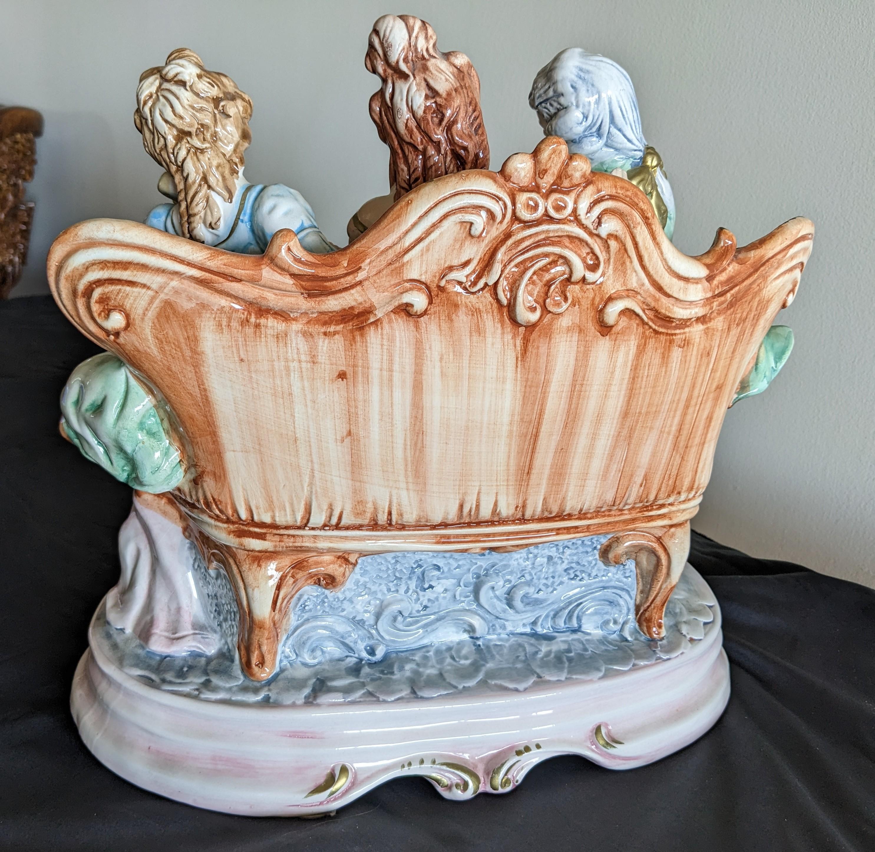 Antique Capodimonte the Happy Company or the Musical Trio, Made in