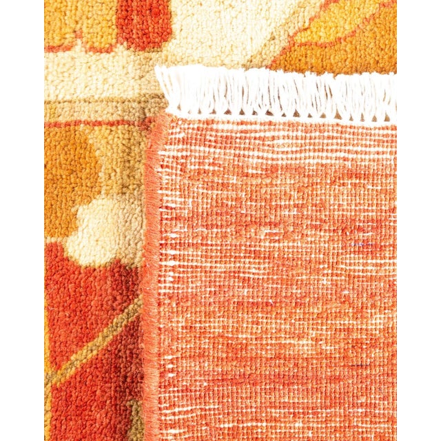 2000 - 2009 Eclectic, One-of-a-Kind Hand-Knotted Area Rug in Orange, 11' 10" x 14' 10" For Sale - Image 5 of 8