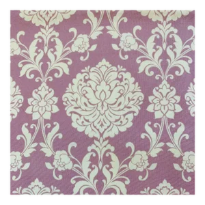 Designer P Kaufmann Waverly Ivory Lilac Purple Damask Leaves Scroll Fabric Sample
