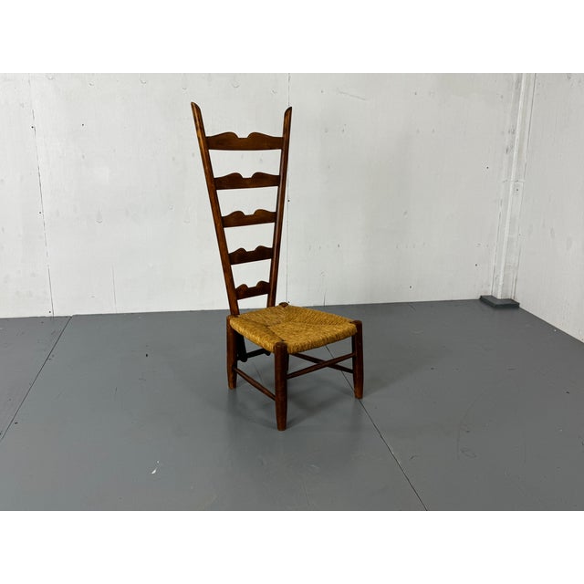 Brown Highback Side Fireside Chair by Gio Ponti for Casa E Giardino, Italy, 1939 For Sale - Image 8 of 17