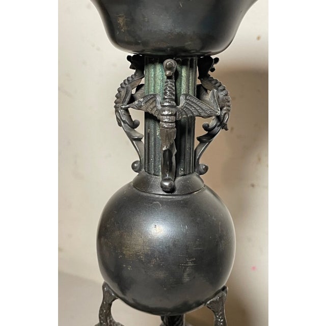 Silver Antique 19th Century Silverplate Ornate Figural Dolphin Candlestick Holders For Sale - Image 8 of 11