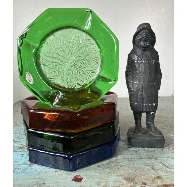 Mid-Century Modern 9" Emerald Green Blenko Glass Party Cigar Ashtray or Catchall For Sale - Image 9 of 11
