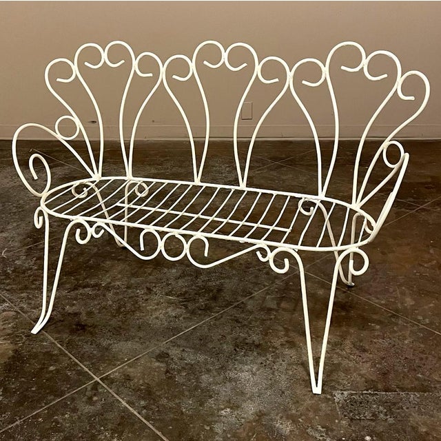 Mid-Century French Wrought Iron 6-Piece Garden Salon Set For Sale - Image 9 of 18