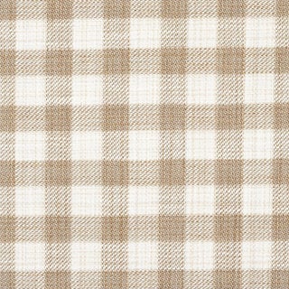 Schumacher Martina Plaid Indoor/Outdoor Fabric in Natural For Sale