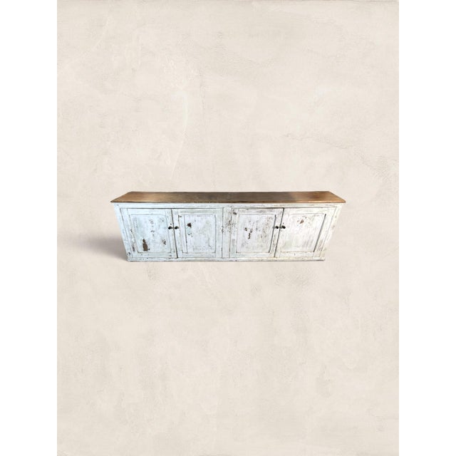 French Antique French Painted 9ft Sideboard Cabinet, Circa 1900 For Sale - Image 3 of 6