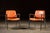 Mid-Century Modern Pair of Delwood Mid Century Orange Vinyl Armchairs For Sale - Image 3 of 10