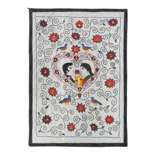 1970s Folk Uzbekistan Suzani - Wall Hanging Tapestry For Sale