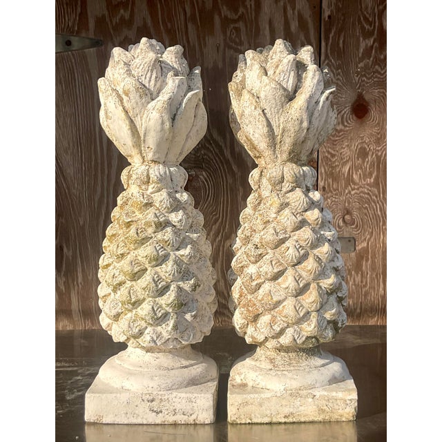 Vintage Boho Cement Pineapple Garden Ornament Chairish