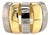 Mid 20th Century Modern 18k Two Tone Gold Open Wide Band Ring - Size 5.5 For Sale