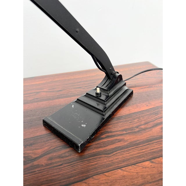 Industrial Vintage Articulated Desk Lamp with Black Frame from Erpe, 1930s For Sale - Image 3 of 13