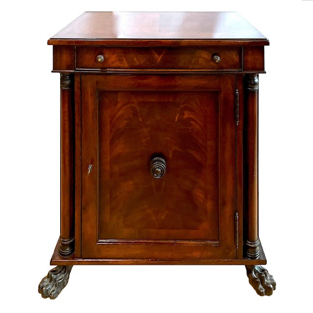 Brown 1990's Regency Empire Nightstand Pair - Mahogany - Lion Paw Feet - Hickory-White For Sale - Image 8 of 15