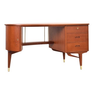 Mid-Century Modern Organic Teak Desk from Sola Møbler, 1960s For Sale
