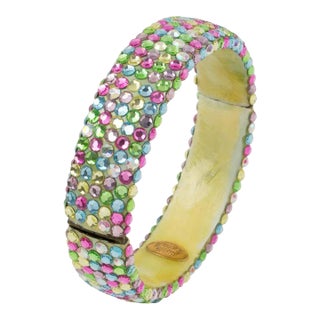 Richard Kerr Multicolor Pastel Jeweled Clamper Bracelet For Sale