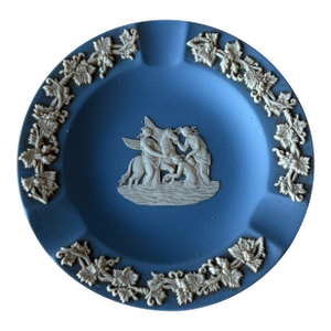 Vintage Wedgwood Jasperware Blue Ashtray / Trinket Dish – Made in England