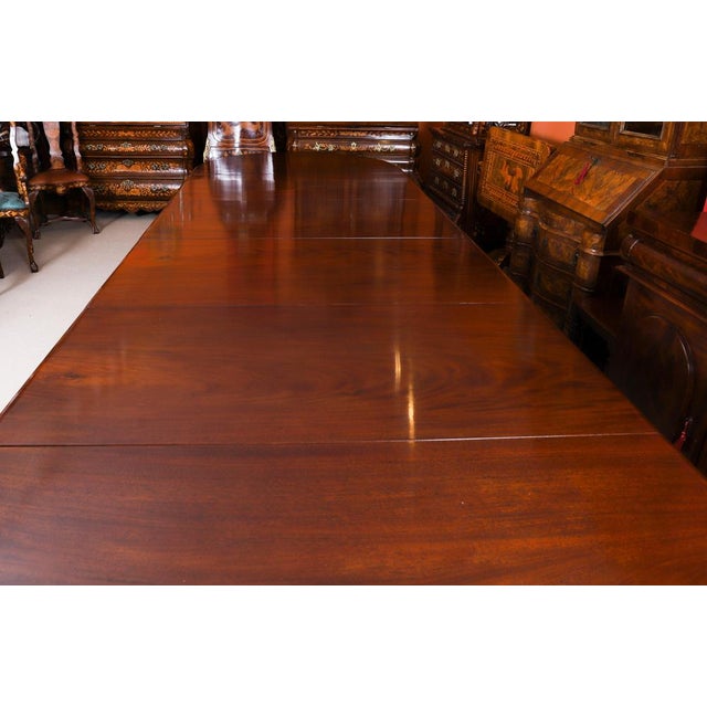 Antique Flame Mahogany Extending Dining Table and Chairs, 1800s, Set of 17 For Sale - Image 11 of 18