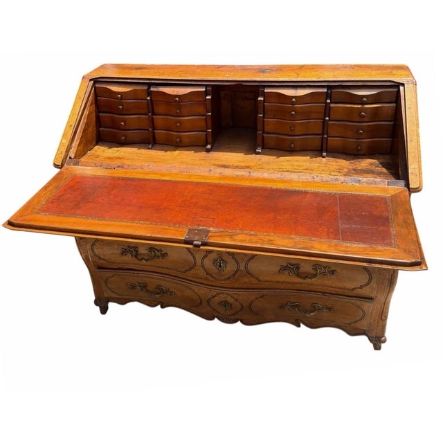 French Country Antique 18th C French Country Fruitwood Secretary Desk For Sale - Image 3 of 7