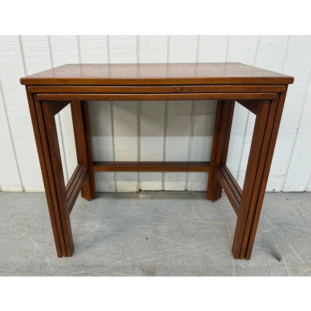 Mid-Century Danish Modern John Stuart Teak Nesting Tables - Set 3 For Sale - Image 9 of 10