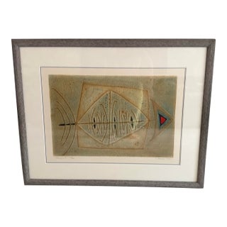 Diana Hansen Framed Hand-Painted Relief Print “ Emeryville” Signed Numbered, 1971 For Sale