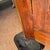 Vintage Rustic Dark Pine Wood Chiffonier Cabinet W/ Scrolled Top - Shelf & Drawer For Sale - Image 12 of 18