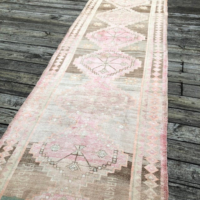 Turkish Vintage Turkish Runner | 3x12 For Sale - Image 3 of 8