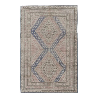 Vintage Distressed Khotan Rug 5' X 7'9 For Sale