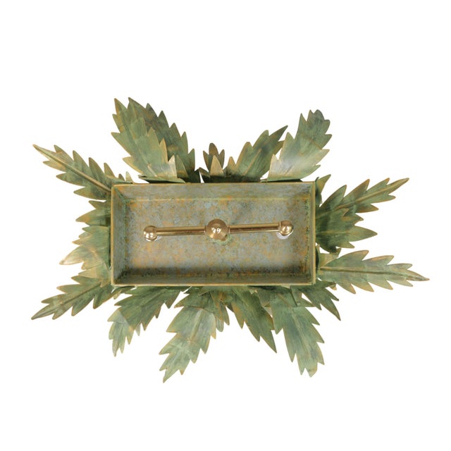 Late 20th Century A Vintage Hollywood Regency-Style Bamboo Palm Tree Chandelier. For Sale - Image 5 of 11