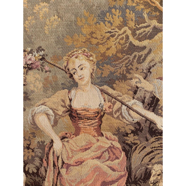 Vintage French Aubusson Jaquar Tapestry For Sale - Image 6 of 17