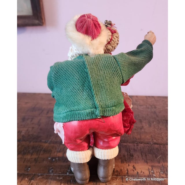 Great Resin Holiday Christmas Statue Santa and Mrs. Claus ~ Santa Steals a Kiss & a Cookie For Sale - Image 4 of 8