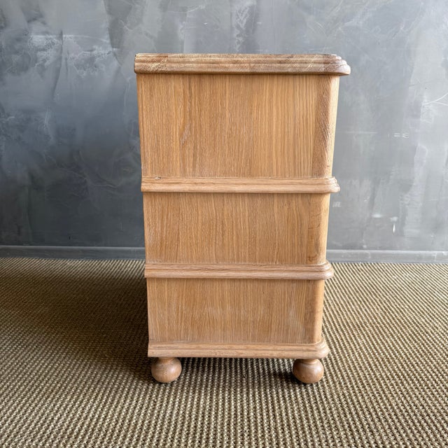 European Oak Night Stand With 3 Drawers For Sale - Image 4 of 10