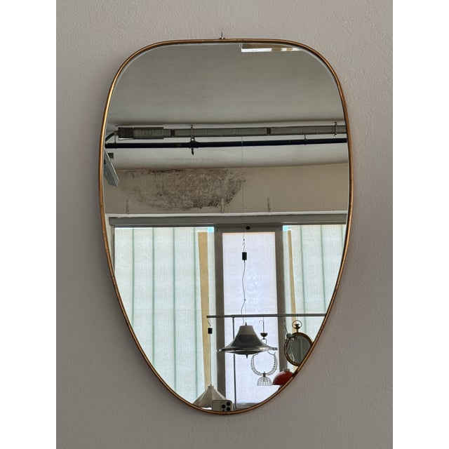Large Italian Wall Mirror with Original Brass Frame, 1970s For Sale - Image 17 of 18