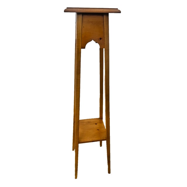 Bring authentic historical character into your home with this stunning vintage tall wood plant stand, Accent Table by Lane...