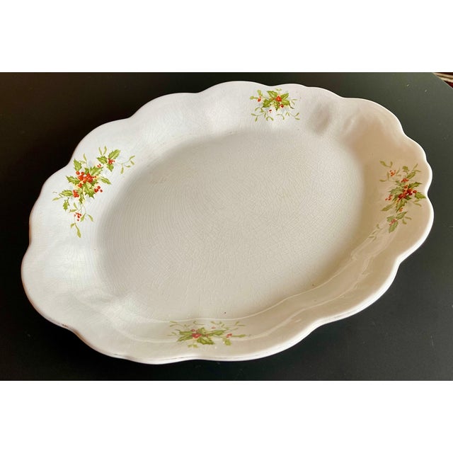 American Antique American Christmas Traditional Serving Platter For Sale - Image 3 of 9