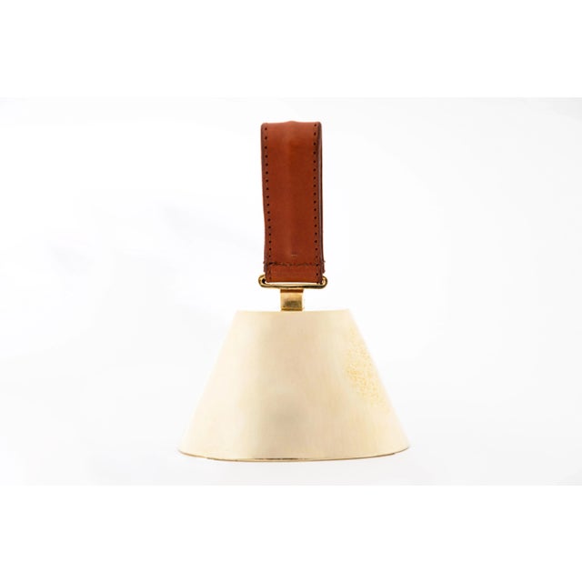 Carl Auböck Carl Auböck Model #3603L Large Brass and Leather Bell For Sale - Image 4 of 10