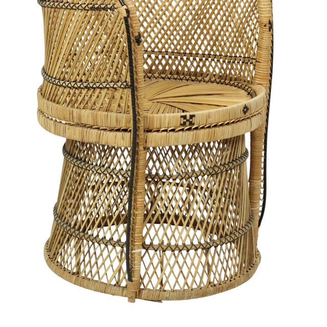 Large Boho Peacock Emanuelle Chair in Rattan, 1960s For Sale - Image 6 of 16