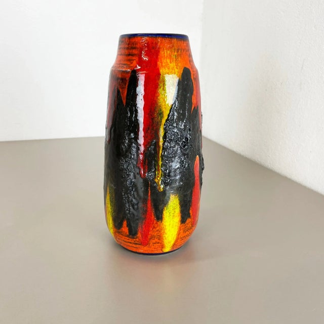 German Fat Lava Vase from Scheurich, 1970s For Sale - Image 3 of 18