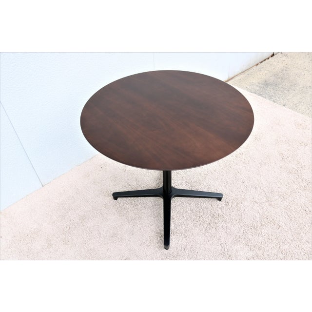 2020s Modern Naoto Fukasawa for Geiger Saiba 30" Round Walnut Veneer Top Dining Table For Sale - Image 5 of 13