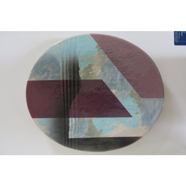 Ceramic 1980s Memphis Style Bold Cubist Geometric Platter For Sale - Image 7 of 7