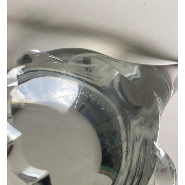 Vintage Murano Owl Signed Licio Zanetti Crystal Owl Circa 1980 For Sale - Image 9 of 13