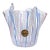 Murano Fazzoletto White Pink Blue Ribbons Italian Art Glass Handkerchief Flower Vanity Vase For Sale